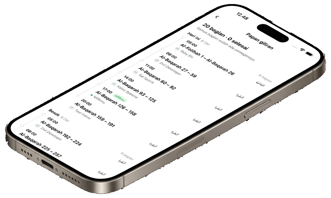 Layar Khatam Bareng Qurafy menampilkan dua cara membaca bersama